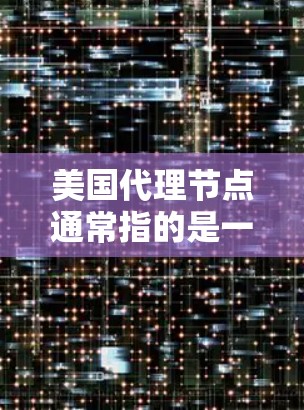 美国代理节点通常指的是一种与美国政府或美国相关的企业或机构，负责代理和管理美国政府或美国政府机构提供的服务。这些代理节点可能涉及但不限于