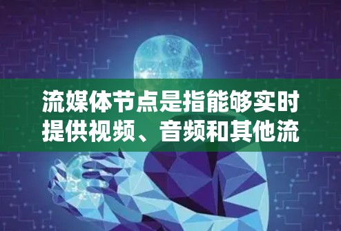 流媒体节点是指能够实时提供视频、音频和其他流媒体内容的设备或系统。以下是对流媒体节点的详细分析